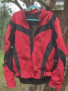 Men’s X Element Red Heavy Motorcycle Jacket With Shoulder/Back Armor XL Moto - Foto 1 di 8