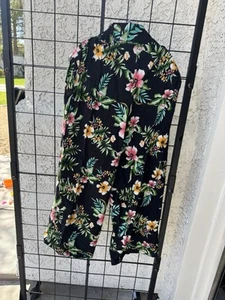 Girls Black Floral Pants Size Med Art Class Rayon Elastic Waist NWOT - Picture 1 of 2