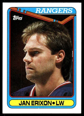 1990-91 Topps #187 Jan Erixon New York Rangers Hockey Card - Image 1 of 2