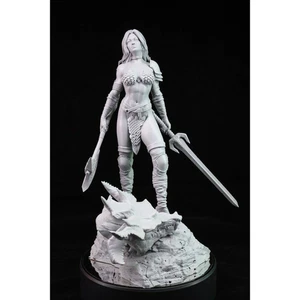 1/24 75mm 3D Print Model Kit Beautiful Girl Warrior Barbarian (with base) Unpain - Picture 1 of 4