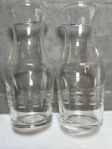 Vtg Libbey Wine Juice Carafe Frosted Etched Design Clear Glass Bud Vase MCM - Picture 1 of 5
