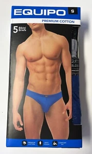 Equipo Men's 5 Pack Bikini Briefs Size Small Blue, Gray and Black NEW Cotton - Picture 1 of 3