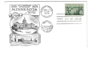 MINNESOTA STATEHOOD #1106 MAY 11 1958 ST PAUL MN (FDC) - Picture 1 of 1