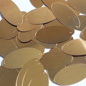 Oval Sequin 1.5" Copper Gold Metallic Loose Couture Paillettes - Picture 1 of 2