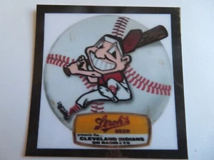 CLEVELAND INDIANS CHIEF WAGOO, "STROH'S BEER" VINTAGE RADIO & T.V. INDIAN MAGNET - Picture 1 of 3