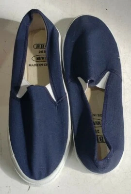 Bob Barker Step-In Azul Marino Lona Deck Zapatos Hombre’s Talla 9/Mujer’s 11 Prison Unisex Foto 1 de 4