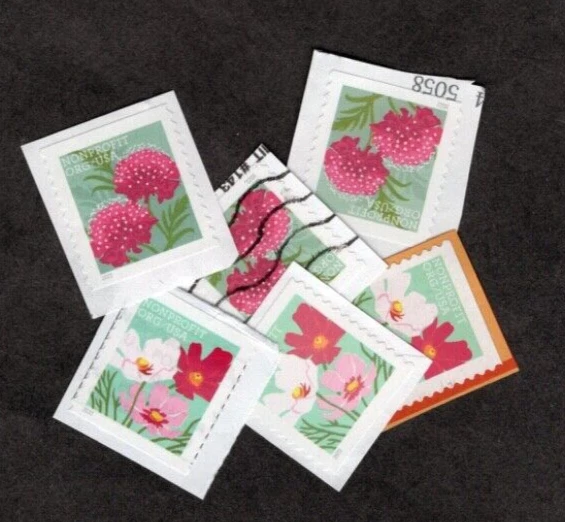 100+ Used, #5664-5 Butterfly Gardens Stamps, Nonprofit 5 cent, On Paper - Image 1 of 1