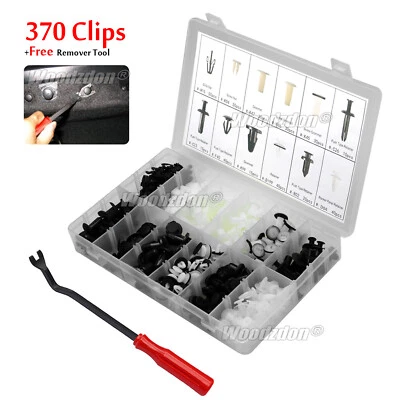 370 Clips For Mitsubishi Bumper Trim Panel Body Fastener Retainer Removal +Tool - Image 1 of 4