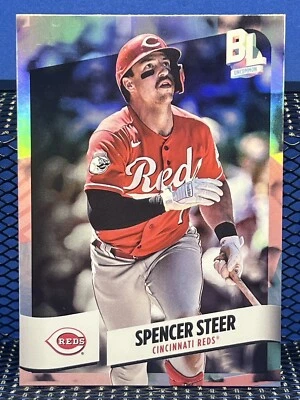 2024 Topps Big League SPENCER STEER Cincinnati Reds Uncommon Rainbow Foil - Image 1 of 2