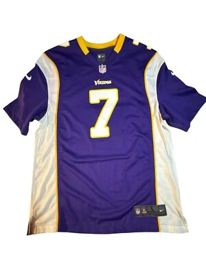 Camiseta deportiva Nike On Field púrpura talla grande de los Minnesota Vikings #7 Christian Ponder NFL Foto 1 de 4