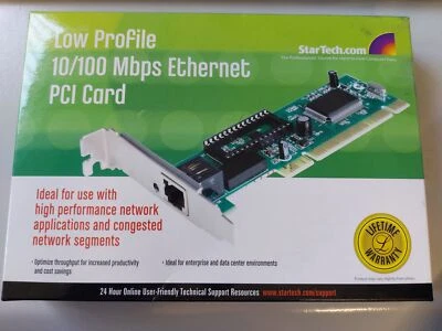 StarTech 1 Port LP PCI 10/100Mbps Ethernet Network Adapter Card ( ST100SLP ) NEW - Image 1 of 2