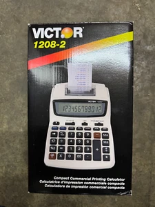 Victor 1208-2 Printing Calculator, 2-Color Black/Red Print, Manual & Adapter - Picture 1 of 1