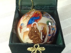 Glass Hand Painted Nativity Christmas Tree Ornament - Bild 1 von 11