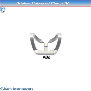 Rubber Dam Clamps Universal Brinker Anterior & Canines Bicuspid Steel Clamp B6 - Foto 1 di 1
