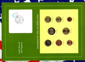 Coin Sets of All Nations Netherlands w/card 1999-2001 UNC EURO 2001 2 Euro 2000 - Picture 1 of 2