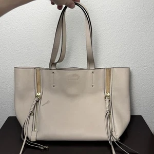Chloé Milo Tote Bag Women's Leather Handbag Off-White BF575396 - Picture 1 of 18
