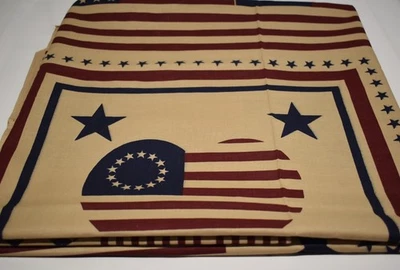 1-2/3 yards  x 44"  fourth of July COTTON FABRIC stars stripes AMERICANA flag - Image 1 of 4