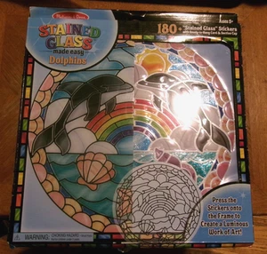 Melissa & Doug Stained Glass Dolphin Kids Craft Kit - Activity Window Art Age 5+ - Picture 1 of 2