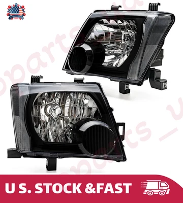 Juego de montaje faros halógenos negros para Nissan Xterra 2005-2015 Foto 1 de 4