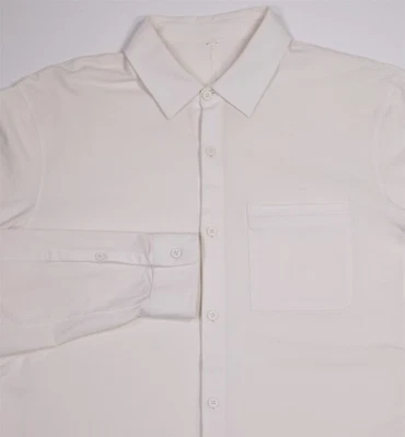 Lululemon Mens Commission Solid White Button-Up Dress Shirt Large - Image 1 of 4