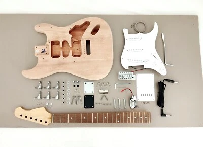4/4 Haze E-200MDIY S-S-S Solid Basswood Body Electric Guitar DIY, No-Soldering - image 1 of 4