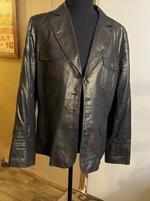 Elliott Lauren Women’s Faux Leather Look Jacket Size 10 Brown Metallic - Image 1 of 4