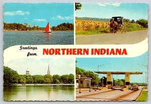 Postcard Greetings from Northern Indiana Banner Card Multiview - Picture 1 of 2