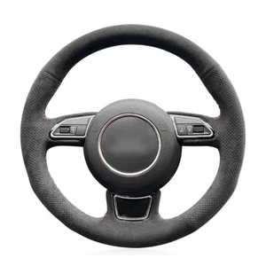 Cubierta de volante de coche Alcantara envolturas para Audi A1 8X A3 8V Sportback A4 B8 A5 - Imagen 1 de 7