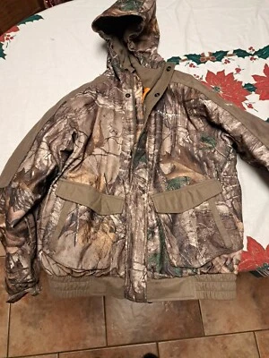 Field & Stream Jacket Youth Medium Camo Zip Hooded Quilted Lining RealTree Camo - Image 1 of 4