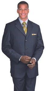 Chaqueta y Pantalones Básicos de 3 Botones para Hombre Conjunto de 2 Piezas Sólidos por Fortino Landi 802P - Imagen 1 de 3