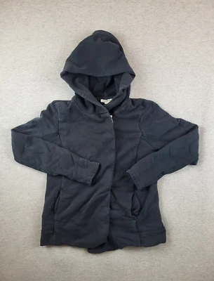 Sudadera con Capucha James Perse Negra Para Mujer 2/M Cremallera Asimétrica Polar Terry $295 Foto 1 de 4