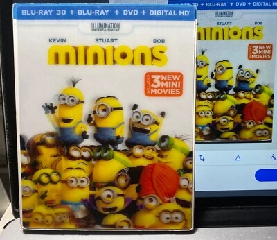 New MINIONS 3D BLU-RAY with 3D LENTICULAR SLEEVE - ACTIVE DIGITAL - BB WAREHOUSE - Image 1 of 4