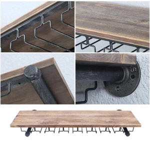 Wine Rack Hanging Glass Holder Shelf Wall Mount Champagne Rack Bar Decor 36" US - Picture 1 of 12