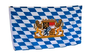 Hissflagge Bayern mit Wappen, Größe 150 x 90 cm Sonderposten - Bild 1 von 2