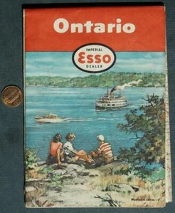 1954 ESSO Oil Gas service station Ontario Canada road map Imperial Dealer NICE-- - Picture 1 of 1
