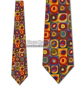 Kandinsky Concentric Circles Tie Art Neckties Mens Abstract Painting Tie NWT - Picture 1 of 3