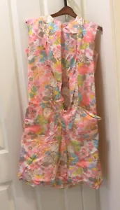 Vintage Women's House Dress Homemade Lounge Wear Multicolor Floral Unfinished - Picture 1 of 8