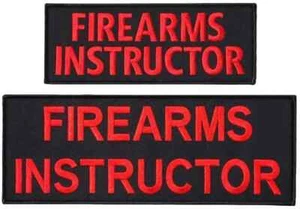 FIREARMS INSTRUCTOR FRONT BACK PANEL PATCH | 2PC SET HOOK BACKING 8"x3" -11"x4" - Bild 1 von 1