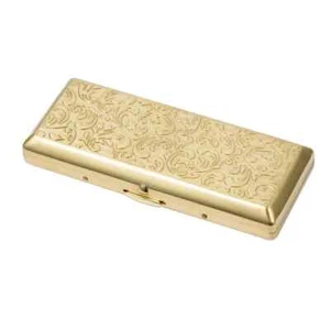 Estuche de cigarrillos de metal arabesco dorado en relieve para caja de cigarrillos de los años 100 - Imagen 1 de 11