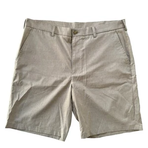 PGA Tour Size 38 Tan 9" Flat Front Polyester Stretch Men's Golf Shorts - Picture 1 of 5