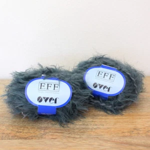 FFF Over Filati Grey Eyelash Soft Wool Nylon Lot of 2 65 Yard Balls Skeins Yarn - Picture 1 of 4