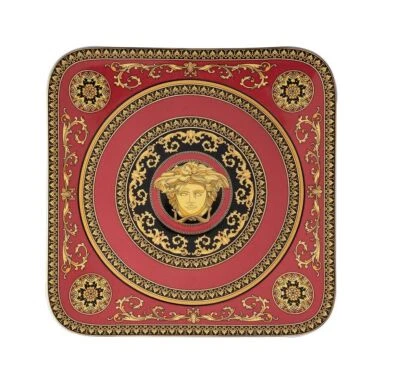 VERSACE BY ROSENTHAL MEDUSA RED SQUARE SERVICE PLATE #409605-16263 BRAND NIB F/S - Image 1 of 2