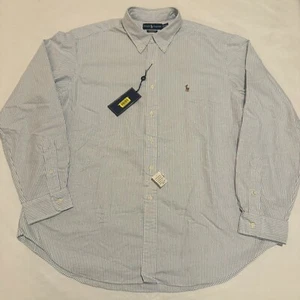 Polo Ralph Lauren Mens Oxford Striped Blue Button Down Pony Shirt Adult 2XL - Picture 1 of 12