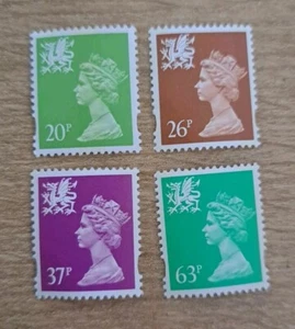 GB UM REGIONAL WALES 23.7.96 W72 20p, W74 26p, W76 37p, W78 63p Litho - Picture 1 of 2