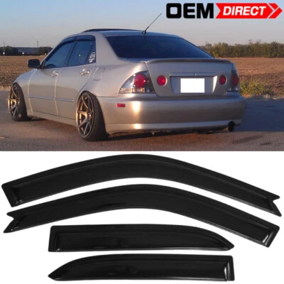 Se adapta a 01-05 Lexus IS300 Sedán Delgado Ventana Viseras Cinta en Protectores de Lluvia Acrílico 4 Piezas Foto 1 de 4