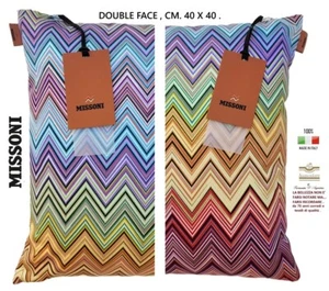 Missoni Kissen cm. 40x40 Double Face Daunenpolster Rasierer 100% Baumwolle - Bild 1 von 9