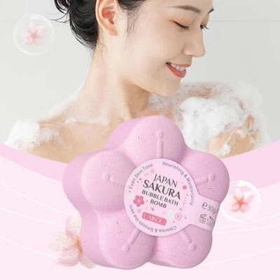 ~SakuraBath Bomb CherryBlossom Bath Salt Ball Body Cleansing Moisturisingя - Image 1 of 4