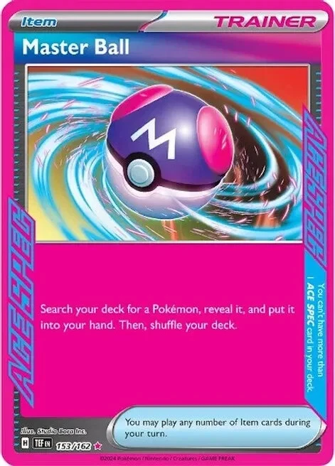 Master Ball 153/162  ACE SPEC Rare SV05: Temporal Forces Pokemon TCG - Image 1 of 1