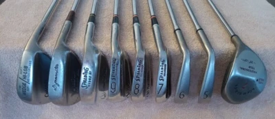 TZ GOLF -  VINTAGE SUNDAY SET 7 Wood, Swing CB's, Spalding BLADES Irons Steel RH - Image 1 of 4