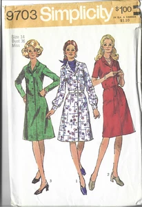 1972 SIMPLICITY 9703 PATTERN-WOMEN-SIZE 14-BUST 36- AS-IS USED-PRINTED IN USA - Bild 1 von 2